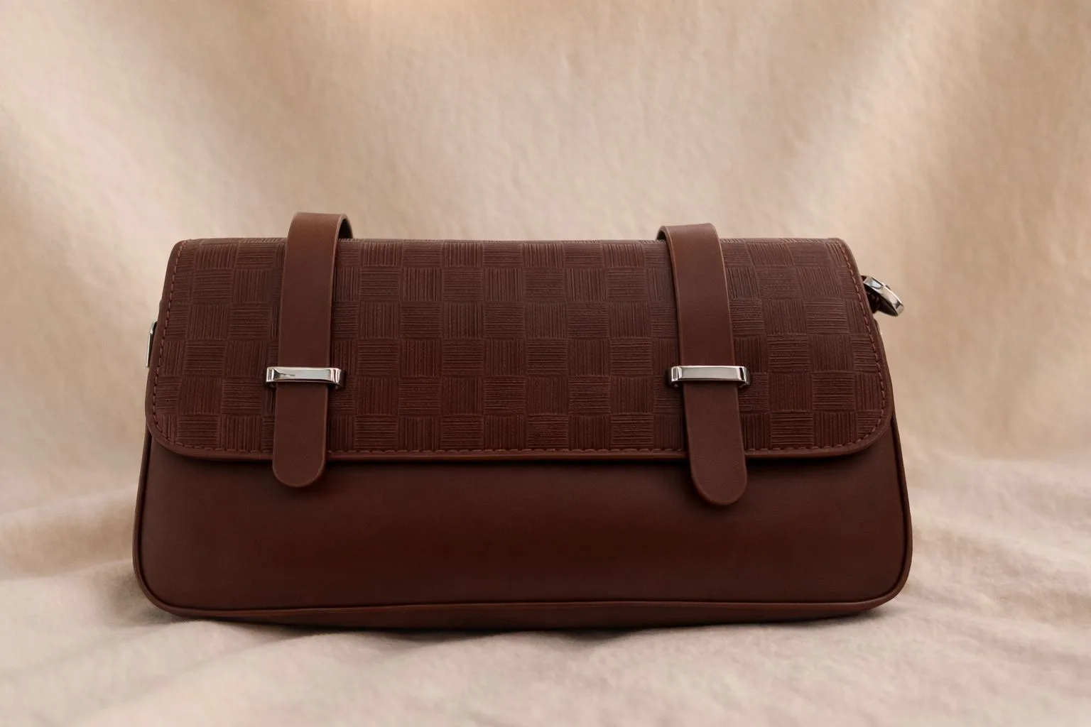 Majexia Chocolate Brown Premium Flap Handbag – Elegant Casual Bag